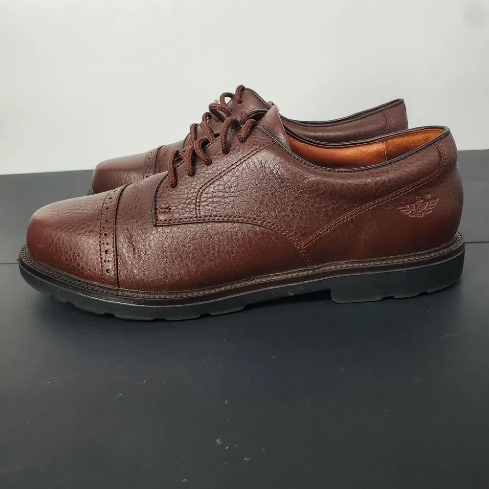 Dockers Shoes Mens Size 10 Brown Cap Toe Leather Derby Oxford Lug Sole 90-8560